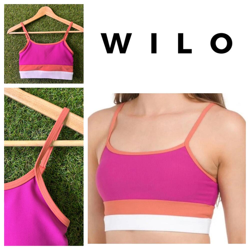 Wilo The Label Colorblock Strappy Crop Top Performance Yoga Activewear Size‎ XS